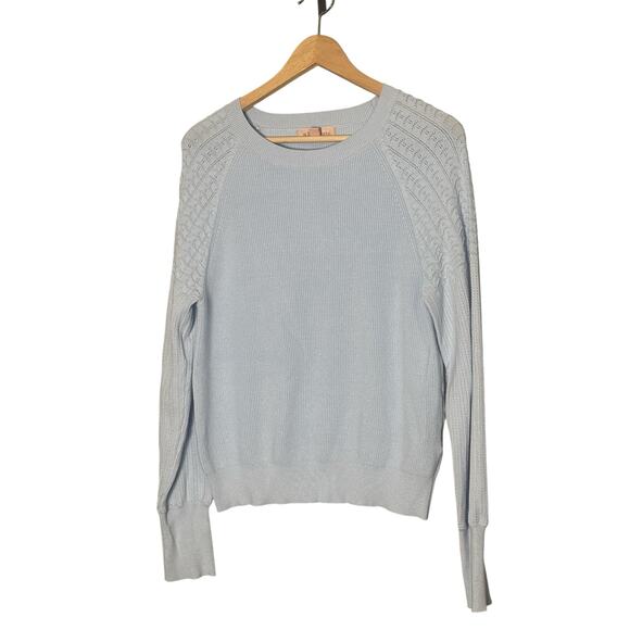 Philosophy Light Blue Ribbed Knit Sweater L - NWOT Textured‎ Sleeves - Picture 5 of 7